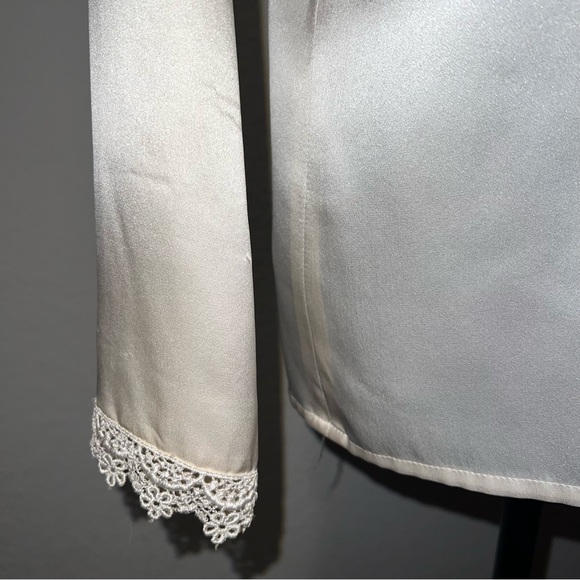 Vintage Adrianna Papell embroidered lace silk blouse - Picture 3 of 6